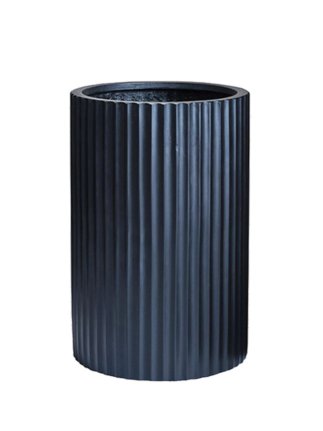 outdoor-pot-charcoal-trove-rib-collective-balcony-garden-ribbed-loob-trio