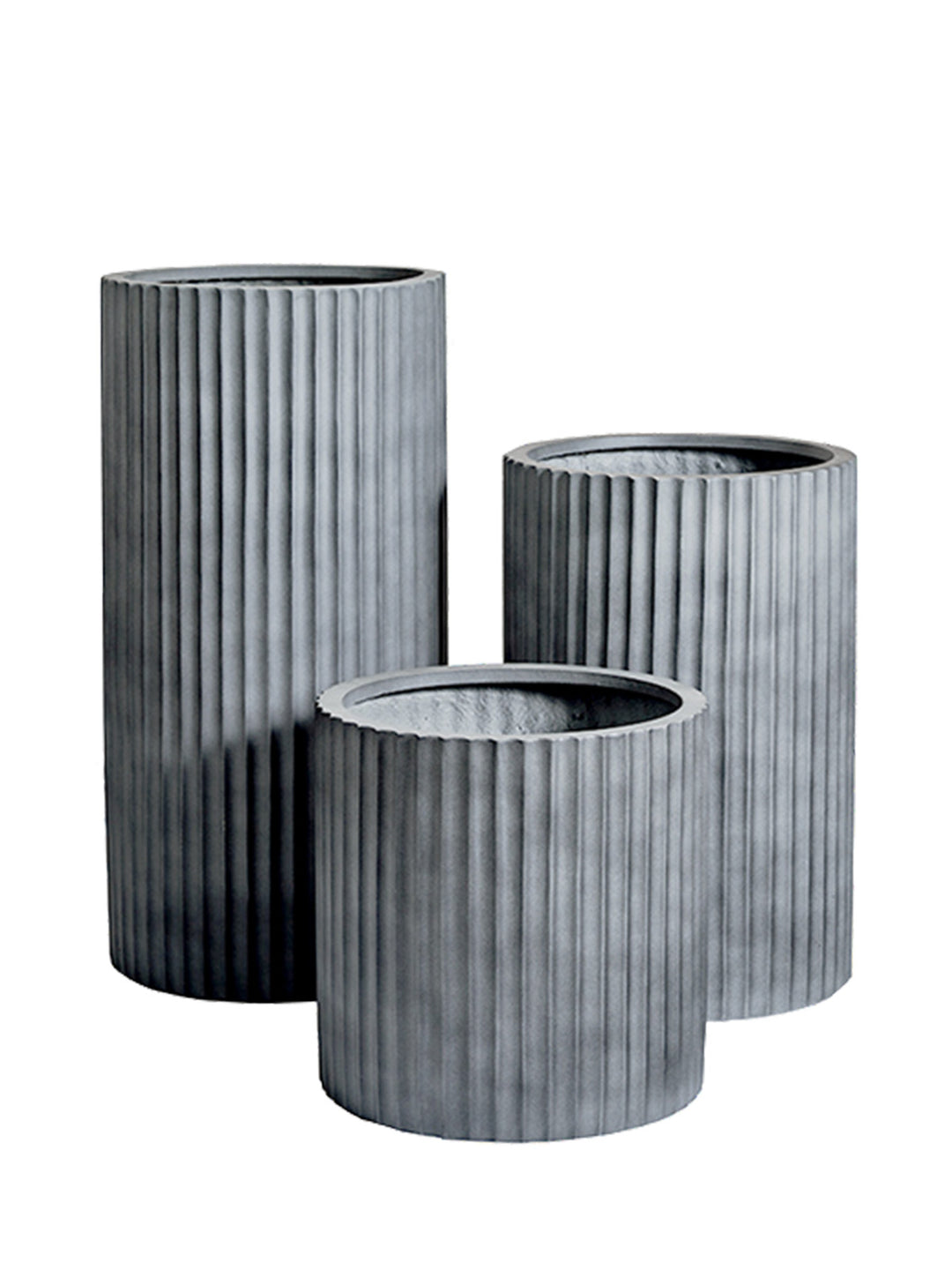 outdoor-pot-grey-concrete-trio-trove-collective-balcony-garden-ribbed-loob-trio