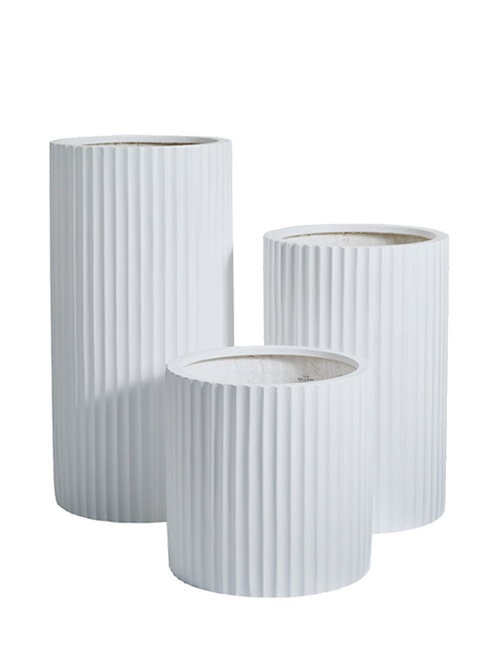 outdoor-pot-white-planter-trio-trove-collective-balcony-garden-ribbed-loob-trio